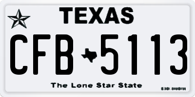 TX license plate CFB5113
