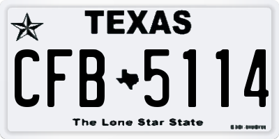 TX license plate CFB5114