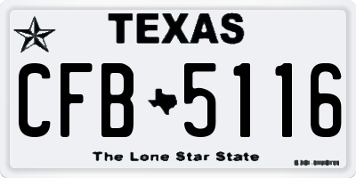 TX license plate CFB5116