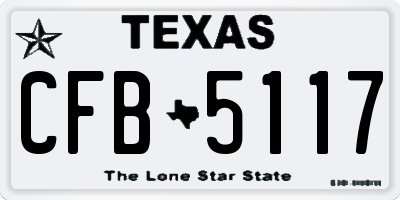 TX license plate CFB5117