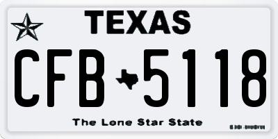 TX license plate CFB5118