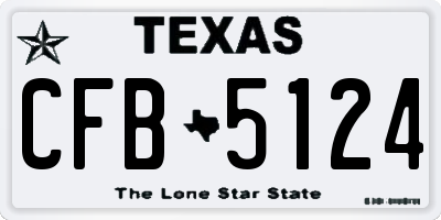 TX license plate CFB5124