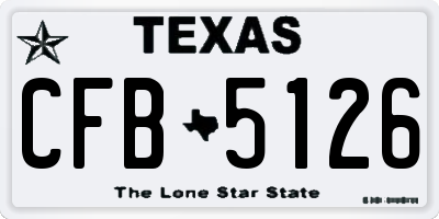 TX license plate CFB5126