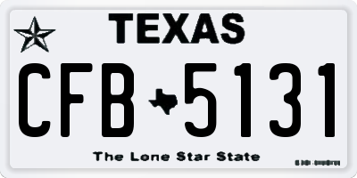 TX license plate CFB5131