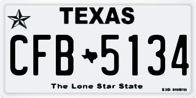 TX license plate CFB5134
