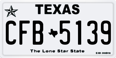 TX license plate CFB5139