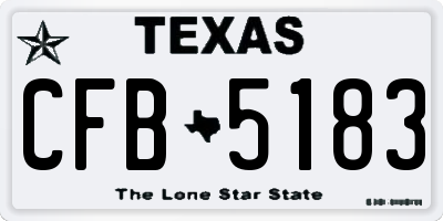 TX license plate CFB5183