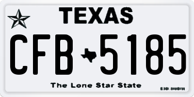 TX license plate CFB5185