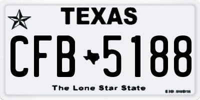 TX license plate CFB5188