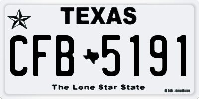 TX license plate CFB5191