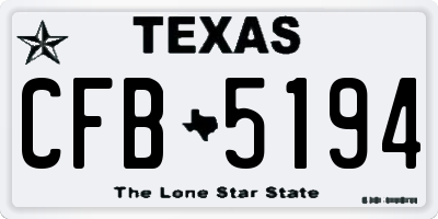 TX license plate CFB5194