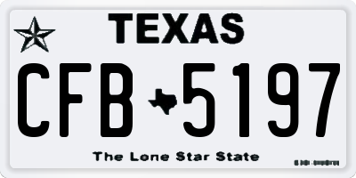 TX license plate CFB5197