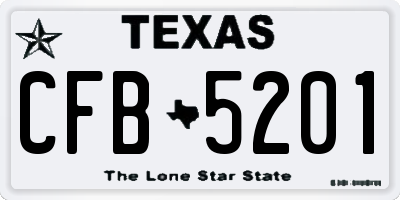 TX license plate CFB5201