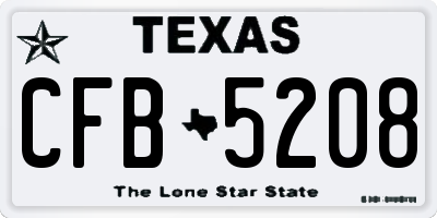 TX license plate CFB5208