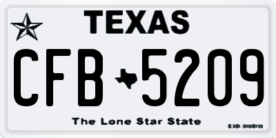 TX license plate CFB5209