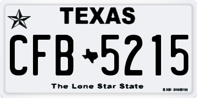 TX license plate CFB5215
