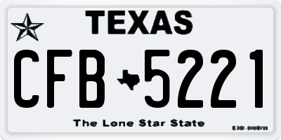 TX license plate CFB5221