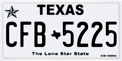 TX license plate CFB5225