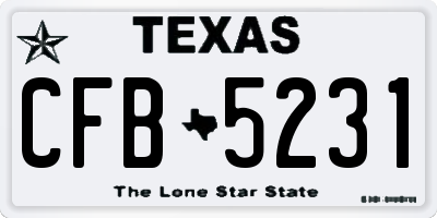 TX license plate CFB5231