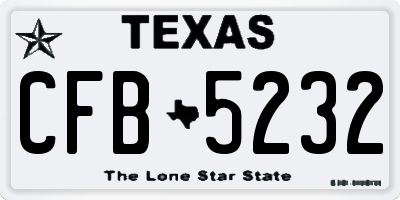 TX license plate CFB5232