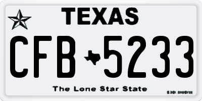 TX license plate CFB5233