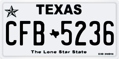 TX license plate CFB5236
