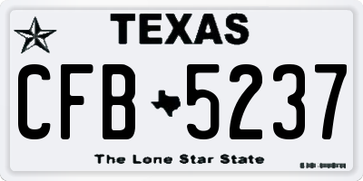 TX license plate CFB5237