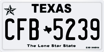 TX license plate CFB5239
