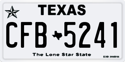 TX license plate CFB5241