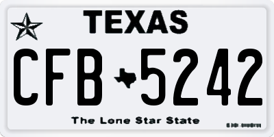 TX license plate CFB5242