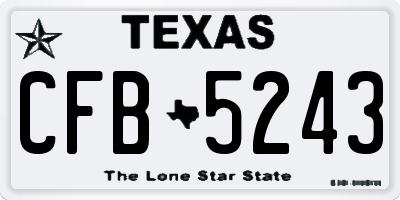TX license plate CFB5243