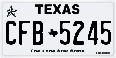 TX license plate CFB5245