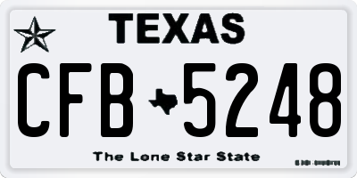 TX license plate CFB5248