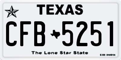 TX license plate CFB5251