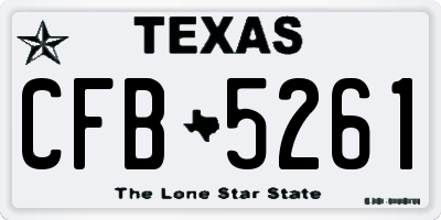 TX license plate CFB5261