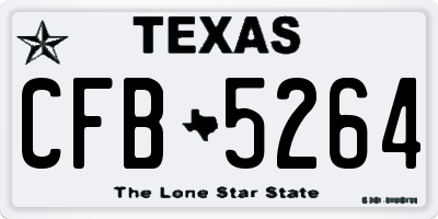 TX license plate CFB5264