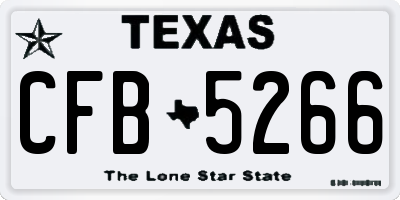 TX license plate CFB5266