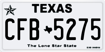 TX license plate CFB5275