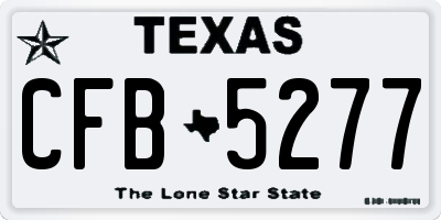 TX license plate CFB5277