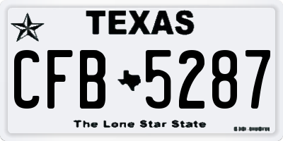 TX license plate CFB5287