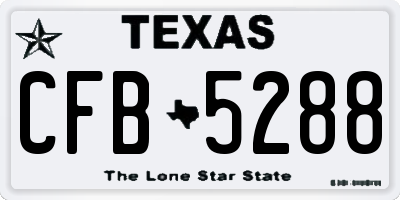TX license plate CFB5288