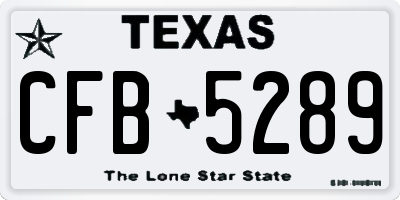 TX license plate CFB5289