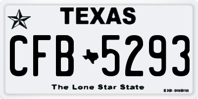 TX license plate CFB5293