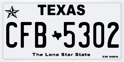 TX license plate CFB5302
