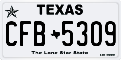 TX license plate CFB5309