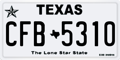 TX license plate CFB5310