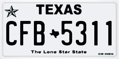 TX license plate CFB5311
