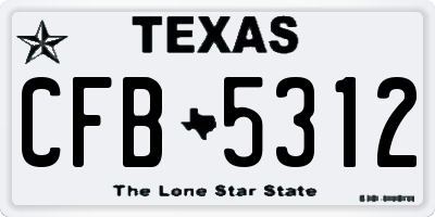 TX license plate CFB5312
