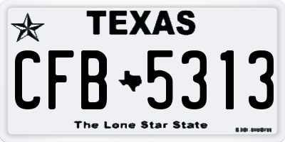 TX license plate CFB5313
