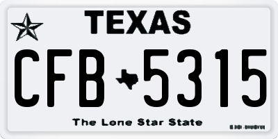 TX license plate CFB5315